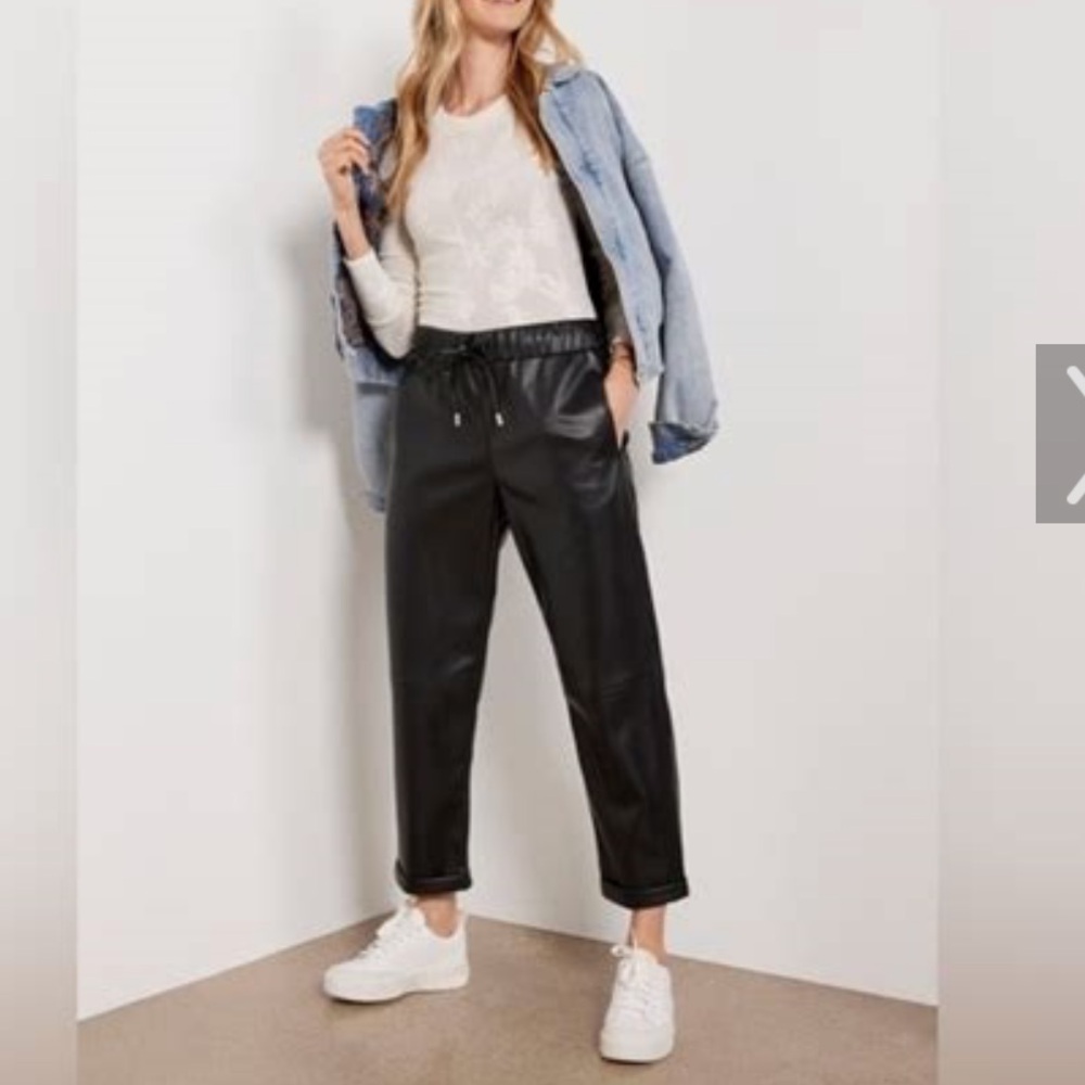 Faux leather pants